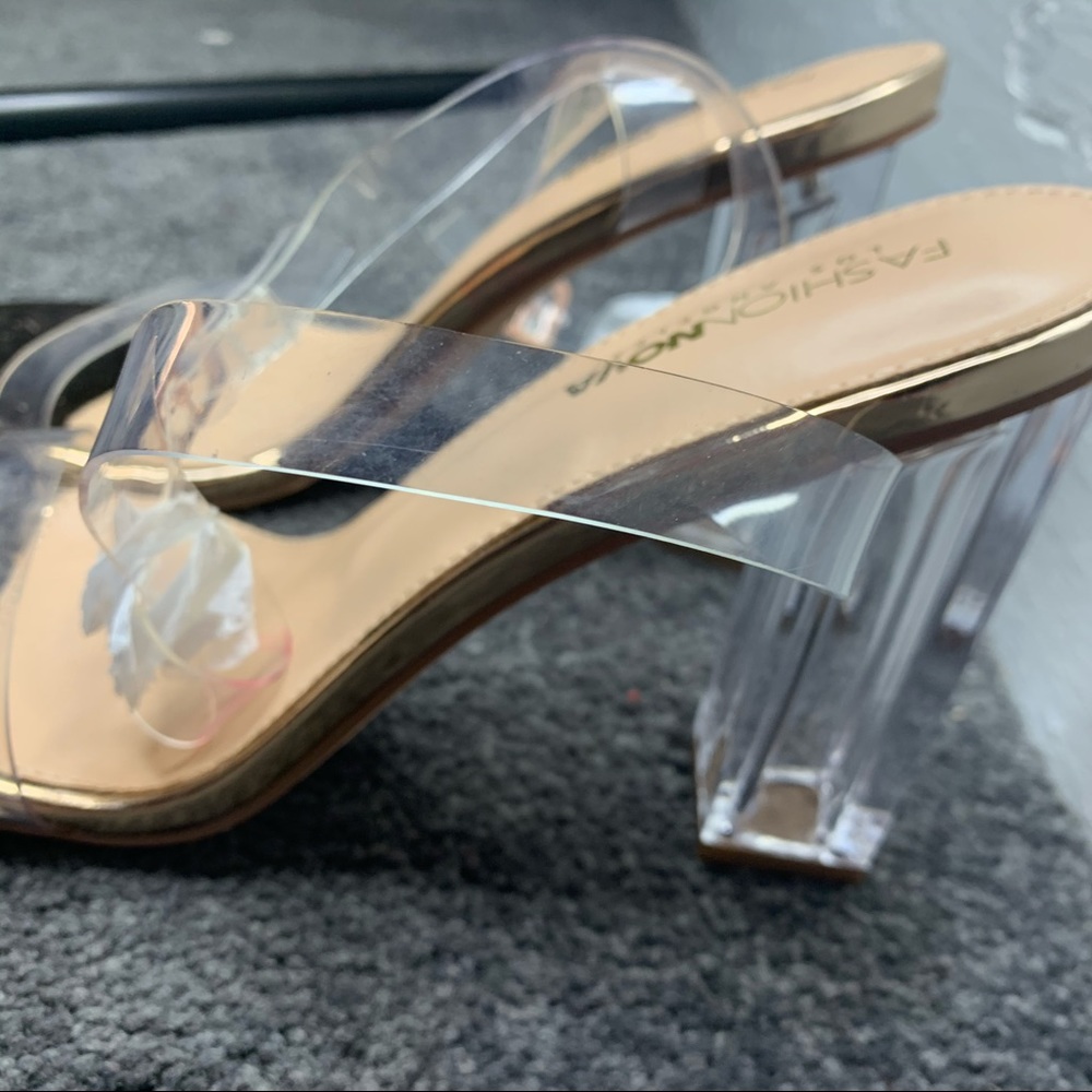 RoseGold Fashionnova Clear Heels